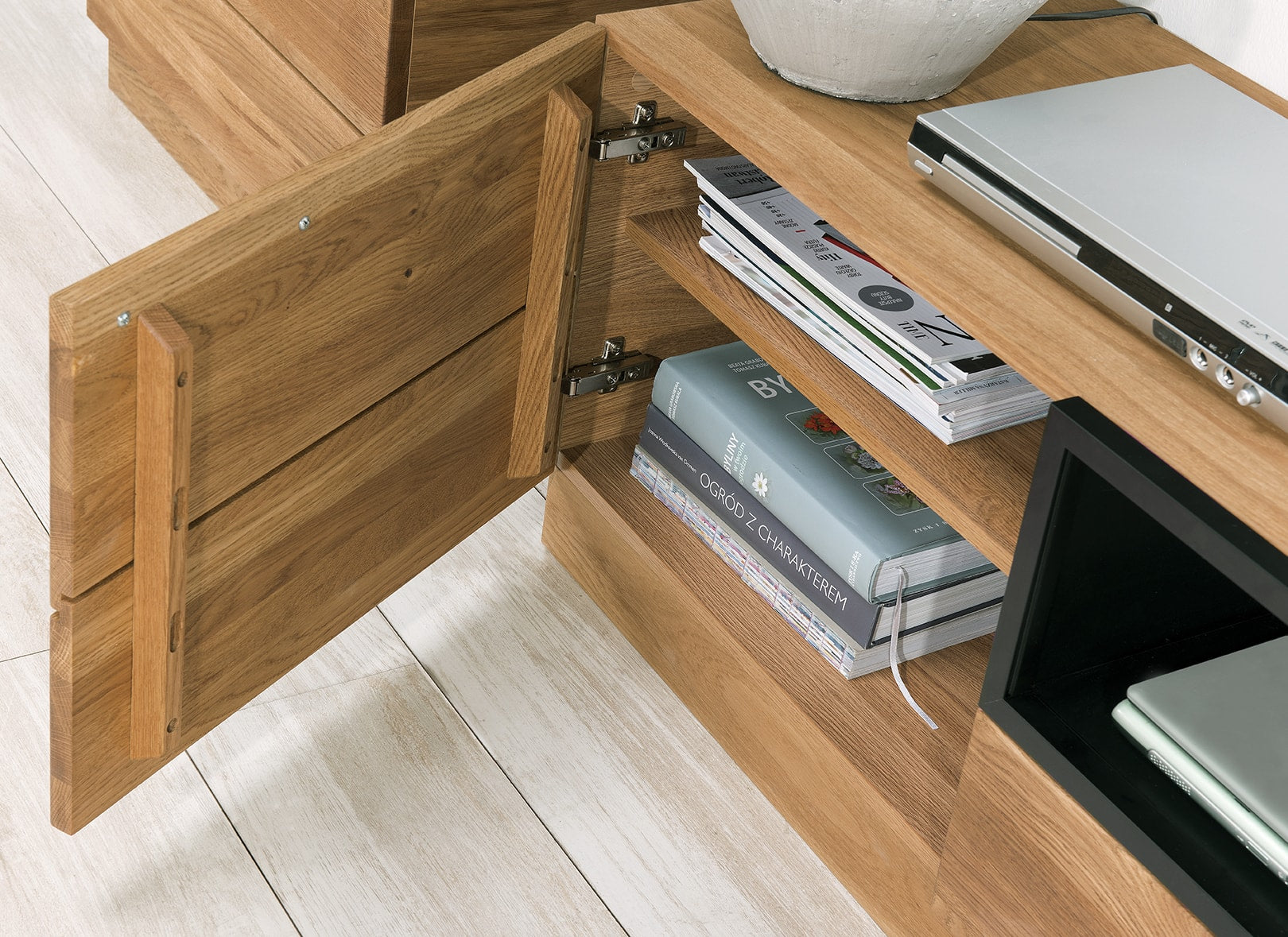 LoftStory Mueble de TV de madera de roble